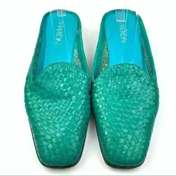 Markon flats size 10 W Murphy blue leather 80s - Picture 1 of 11